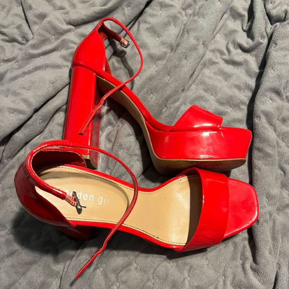 Madden Girl red leather heels